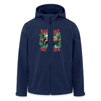 Sloth Cozy Relaxing Sleeping Meditation - Men’s Recycled Softshell Jacket by Stanley/Stella - navy - Front - AI Model Male 185 light (185cm)