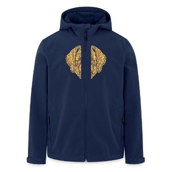Saint Bernard Geometric - Men’s Recycled Softshell Jacket by Stanley/Stella - navy - Front - AI Model Male 185 light (185cm)