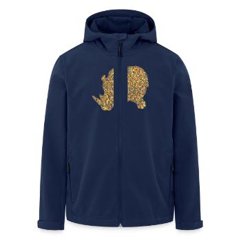Rhinoceros Geometric - Men’s Recycled Softshell Jacket by Stanley/Stella - navy - Front - AI Model Male 185 light (185cm)