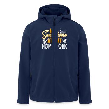 Saxophone Ate My Homework - Men’s Recycled Softshell Jacket by Stanley/Stella - navy - Front - AI Model Male 185 light (185cm)