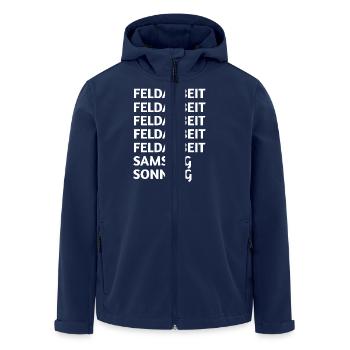 Field work - Men’s Recycled Softshell Jacket by Stanley/Stella - navy - Front - AI Model Male 185 light (185cm)