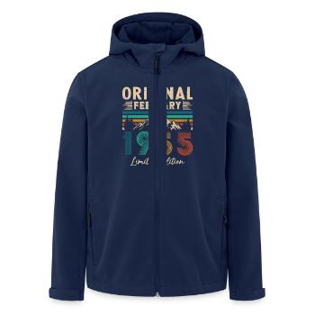 Février 1955 Vintage Anniversaire 1955 Cadeau - Veste softshell homme en polyester recyclé Stanley/Stella - marine - Devant - AI Model Male 185 light (185cm)