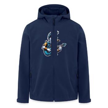 Ente Rock and Roll Gitarrist - Recycelte Männer Softshell-Jacke von Stanley/Stella - Navy - Vorne - AI Model Male 185 light (185cm)