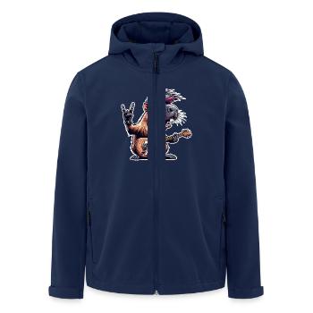 Capybara Rock and Roll Gitarrist - Recycelte Männer Softshell-Jacke von Stanley/Stella - Navy - Vorne - AI Model Male 185 light (185cm)