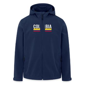 Colombia Kolumbien Kolumbianische Flagge - Recycelte Männer Softshell-Jacke von Stanley/Stella - Navy - Vorne - AI Model Male 185 light (185cm)