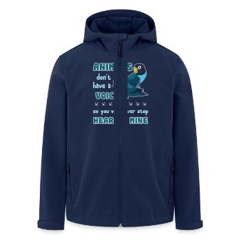 Parrot Love Parrot - Men’s Recycled Softshell Jacket by Stanley/Stella - navy - Front - AI Model Male 185 light (185cm)