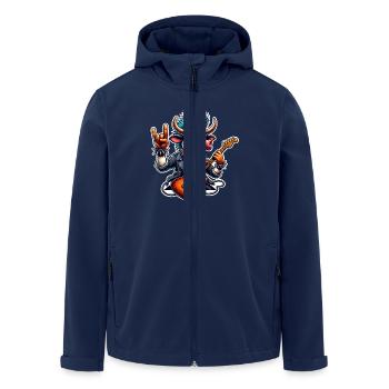 Kuh Rock and Roll Gitarrist - Recycelte Männer Softshell-Jacke von Stanley/Stella - Navy - Vorne - AI Model Male 185 light (185cm)