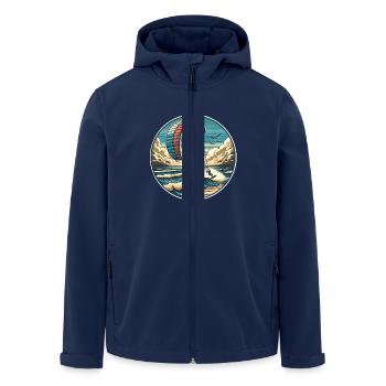 Kitesurfing Kitesurf Kitesurfer Kiteboard - Men’s Recycled Softshell Jacket by Stanley/Stella - navy - Front - AI Model Male 185 light (185cm)