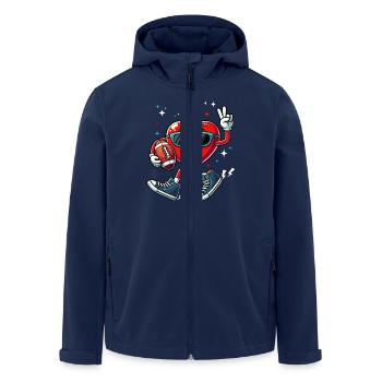 Valentine's Day Football Chucks Heart America Funny - Men’s Recycled Softshell Jacket by Stanley/Stella - navy - Front - AI Model Male 185 light (185cm)