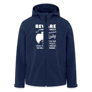 Beware I Am That Crazy Pomeranian Lady - Men’s Recycled Softshell Jacket by Stanley/Stella - navy - Front - AI Model Male 185 light (185cm)