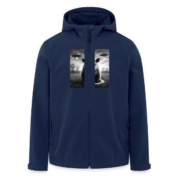 Opossum Funny Graphic Selfie with UFOs Weird Alien - Men’s Recycled Softshell Jacket by Stanley/Stella - navy - Front - AI Model Male 185 light (185cm)