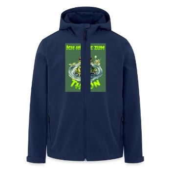 Froschkostüm ICH HÜPFE ZUM THRON Lustiges - Recycelte Männer Softshell-Jacke von Stanley/Stella - Navy - Vorne - AI Model Male 185 light (185cm)