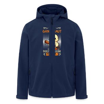 Karneval Ente WER GÄNSEHAUT DER MAG KEINE ENTEN - Recycelte Männer Softshell-Jacke von Stanley/Stella - Navy - Vorne - AI Model Male 185 light (185cm)