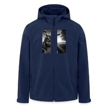 Chipmunk 2 Funny Graphic Selfie with UFOs Weird Al - Men’s Recycled Softshell Jacket by Stanley/Stella - navy - Front - AI Model Male 185 light (185cm)