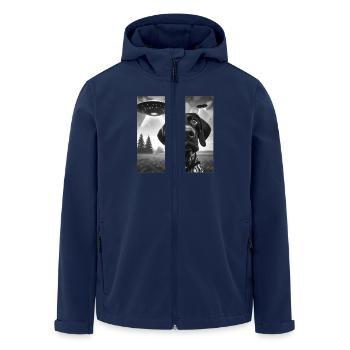 German Shorthaired Pointer Funny Sci-fi Graphic Se - Recycelte Männer Softshell-Jacke von Stanley/Stella - Navy - Vorne - AI Model Male 185 light (185cm)
