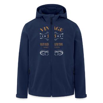 Cadeau Vintage 50ème Anniversaire Année de Naissance 1975 - Veste softshell homme en polyester recyclé Stanley/Stella - marine - Devant - AI Model Male 185 light (185cm)