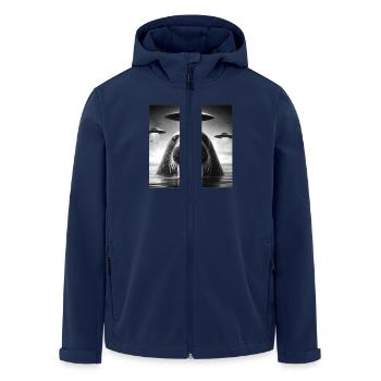 Walrus Sea lion Funny Graphic Selfie with UFOs Wei - Men’s Recycled Softshell Jacket by Stanley/Stella - navy - Front - AI Model Male 185 light (185cm)