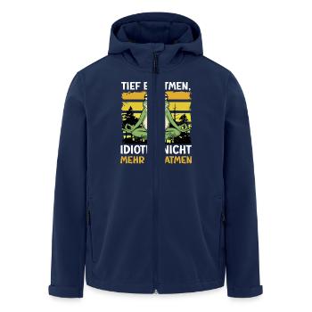 Froschkostüm TIEF EINATMEN UND IDIOTEN NICHT AUS - Recycelte Männer Softshell-Jacke von Stanley/Stella - Navy - Vorne - AI Model Male 185 light (185cm)