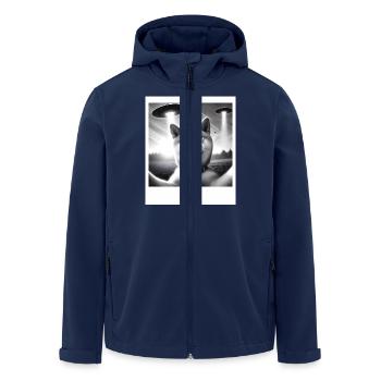 Shiba Inu Hund Papa Mama Lustige Grafik Selfie UFOs Wir - Recycelte Männer Softshell-Jacke von Stanley/Stella - Navy - Vorne - AI Model Male 185 light (185cm)