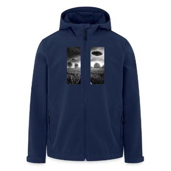 Ente Wasservogel Lustiges Grafik-Selfie mit UFOs Wehr - Recycelte Männer Softshell-Jacke von Stanley/Stella - Navy - Vorne - AI Model Male 185 light (185cm)