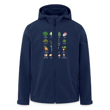 Collage de fruits et légumes de saison de janvier - Veste softshell homme en polyester recyclé Stanley/Stella - marine - Devant - AI Model Male 185 light (185cm)