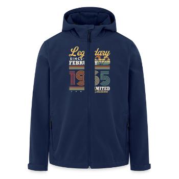 Legendary since February 1965 Vintage Birthday - Men’s Recycled Softshell Jacket by Stanley/Stella - navy - Front - AI Model Male 185 light (185cm)