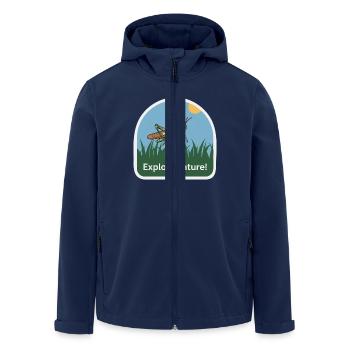 GRASSHOPPER - Men’s Recycled Softshell Jacket by Stanley/Stella - navy - Front - AI Model Male 185 light (185cm)
