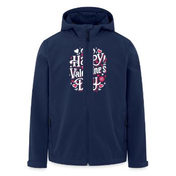 Happy Valentine's Day - Love - Gift - Men’s Recycled Softshell Jacket by Stanley/Stella - navy - Front - AI Model Male 185 light (185cm)