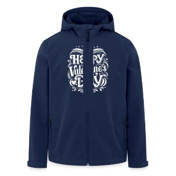 Happy Valentine's Day - Love - Gift - Men’s Recycled Softshell Jacket by Stanley/Stella - navy - Front - AI Model Male 185 light (185cm)