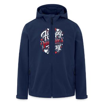 Happy Valentine's Day - Love - Gift - Men’s Recycled Softshell Jacket by Stanley/Stella - navy - Front - AI Model Male 185 light (185cm)