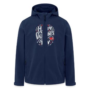 Happy Valentine's Day - Love - Gift - Men’s Recycled Softshell Jacket by Stanley/Stella - navy - Front - AI Model Male 185 light (185cm)