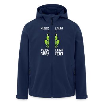 Karneval KÜSSEN ERLAUBT VERWANDLUNG GARANTIERT - Recycelte Männer Softshell-Jacke von Stanley/Stella - Navy - Vorne - AI Model Male 185 light (185cm)