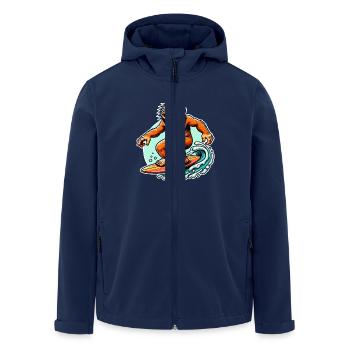 Neanderthal surfers surfers - Men’s Recycled Softshell Jacket by Stanley/Stella - navy - Front - AI Model Male 185 light (185cm)