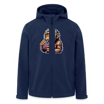 Neanderthal Bubble Tea - Men’s Recycled Softshell Jacket by Stanley/Stella - navy - Front - AI Model Male 185 light (185cm)