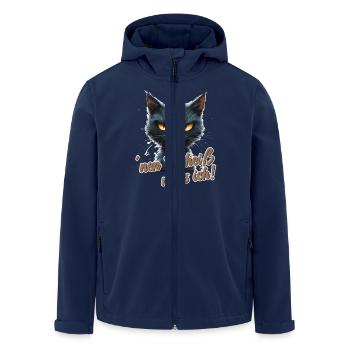 Funny cat with saying - Men’s Recycled Softshell Jacket by Stanley/Stella - navy - Front - AI Model Male 185 light (185cm)