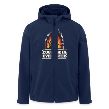 FIREFIGHTERS RESCUING PEOPLE - Men’s Recycled Softshell Jacket by Stanley/Stella - navy - Front - AI Model Male 185 light (185cm)