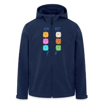 Neun Leben Crew Katze - Recycelte Männer Softshell-Jacke von Stanley/Stella - Navy - Vorne - AI Model Male 185 light (185cm)
