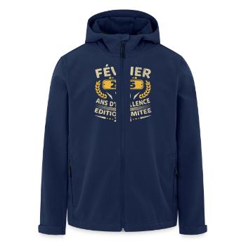 February 2015 10 Years Vintage Birthday Gift - Men’s Recycled Softshell Jacket by Stanley/Stella - navy - Front - AI Model Male 185 light (185cm)