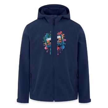 80s Retro Cassette Splash Classic Cassette Tape - Recycelte Männer Softshell-Jacke von Stanley/Stella - Navy - Vorne - AI Model Male 185 light (185cm)