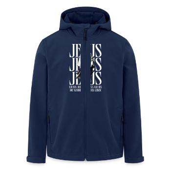 Jésus le chemin - Veste softshell homme en polyester recyclé Stanley/Stella - marine - Devant - AI Model Male 185 light (185cm)