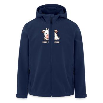 Peaceful Cow Design - Relax and Unwind - Men’s Recycled Softshell Jacket by Stanley/Stella - navy - Front - AI Model Male 185 light (185cm)