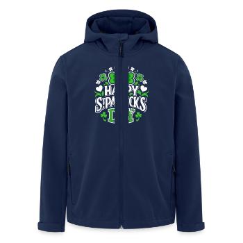 Happy St. Patrick's Day - Shamrock - Ireland - Men’s Recycled Softshell Jacket by Stanley/Stella - navy - Front - AI Model Male 185 light (185cm)