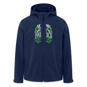 Happy St. Patrick's Day - Shamrock - Ireland - Men’s Recycled Softshell Jacket by Stanley/Stella - navy - Front - AI Model Male 185 light (185cm)