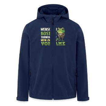Froschkostüm MENSCHEN KOSTÜM TARNUNG MEIN VORNAME - Recycelte Männer Softshell-Jacke von Stanley/Stella - Navy - Vorne - AI Model Male 185 light (185cm)