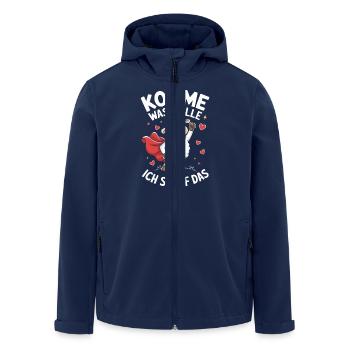 Komme was wolle ich schaf das Motivation Optimist - Recycelte Männer Softshell-Jacke von Stanley/Stella - Navy - Vorne - AI Model Male 185 light (185cm)