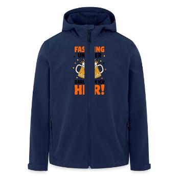 Fasching und Bier Karneval - Recycelte Männer Softshell-Jacke von Stanley/Stella - Navy - Vorne - AI Model Male 185 light (185cm)
