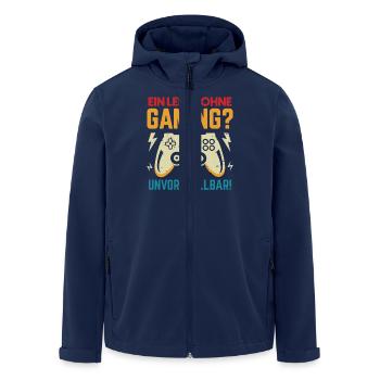 Ein Leben ohne Gaming? Unvorstellbar! - Recycelte Männer Softshell-Jacke von Stanley/Stella - Navy - Vorne - AI Model Male 185 light (185cm)