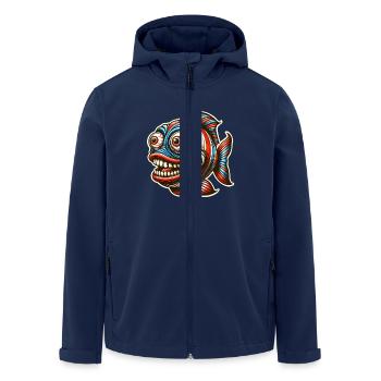 Fisch - Recycelte Männer Softshell-Jacke von Stanley/Stella - Navy - Vorne - AI Model Male 185 light (185cm)
