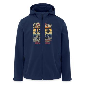 Vintage Rétro Février 1975 Cadeau D anniversaire - Veste softshell homme en polyester recyclé Stanley/Stella - marine - Devant - AI Model Male 185 light (185cm)