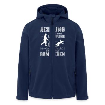 Altenpflege Pfleger Pflegepersonal Pflegekraft - Recycelte Männer Softshell-Jacke von Stanley/Stella - Navy - Vorne - AI Model Male 185 light (185cm)